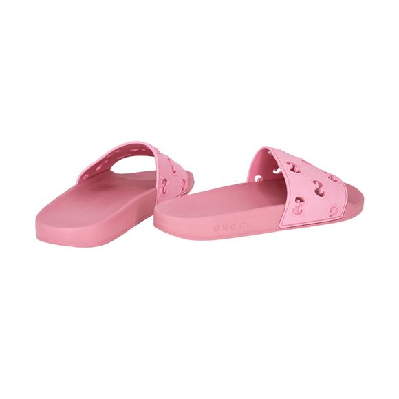 Gucci GG Monogram Perforated Rubber Slide Sandals - Picture 4 of 12
